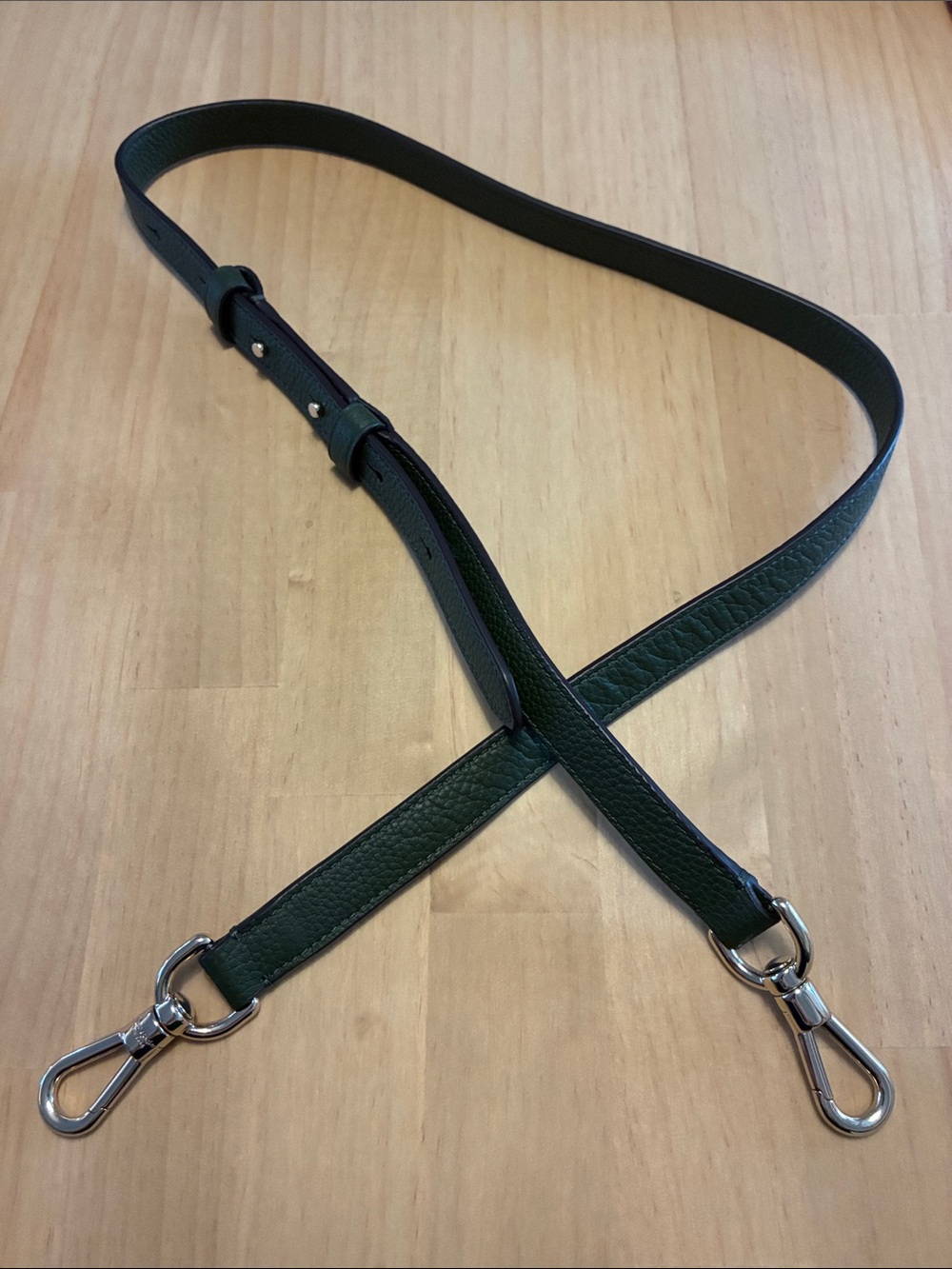 kate spade Dark Green Pebbled Leather Adjustable Crossbody Strap